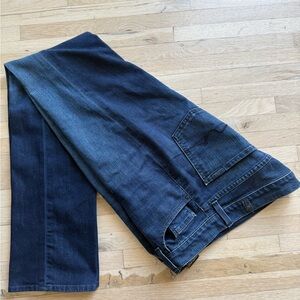 7 For All Mankind Dark Blue Straight Leg Jeans